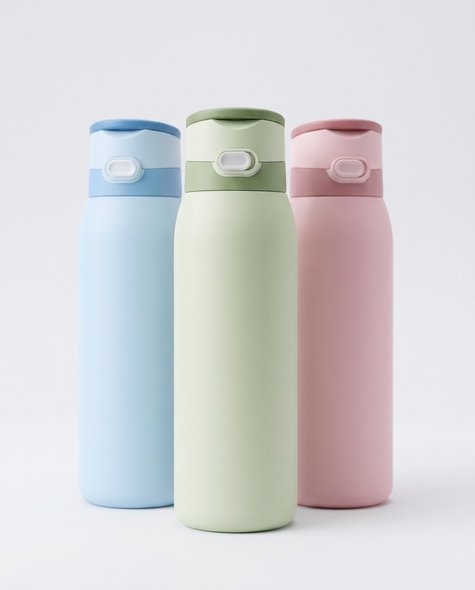 The Aura bottle range we designed — clean, premium, made to carry