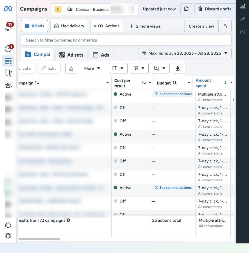 Meta Ads Manager — the always-on engine behind the spikes